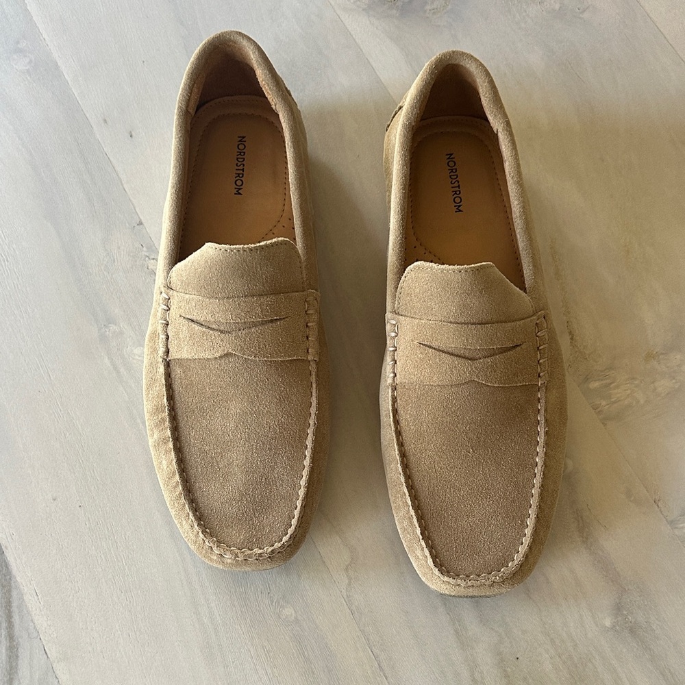 Nordstrom Beige Suede Men's Slip-Ons